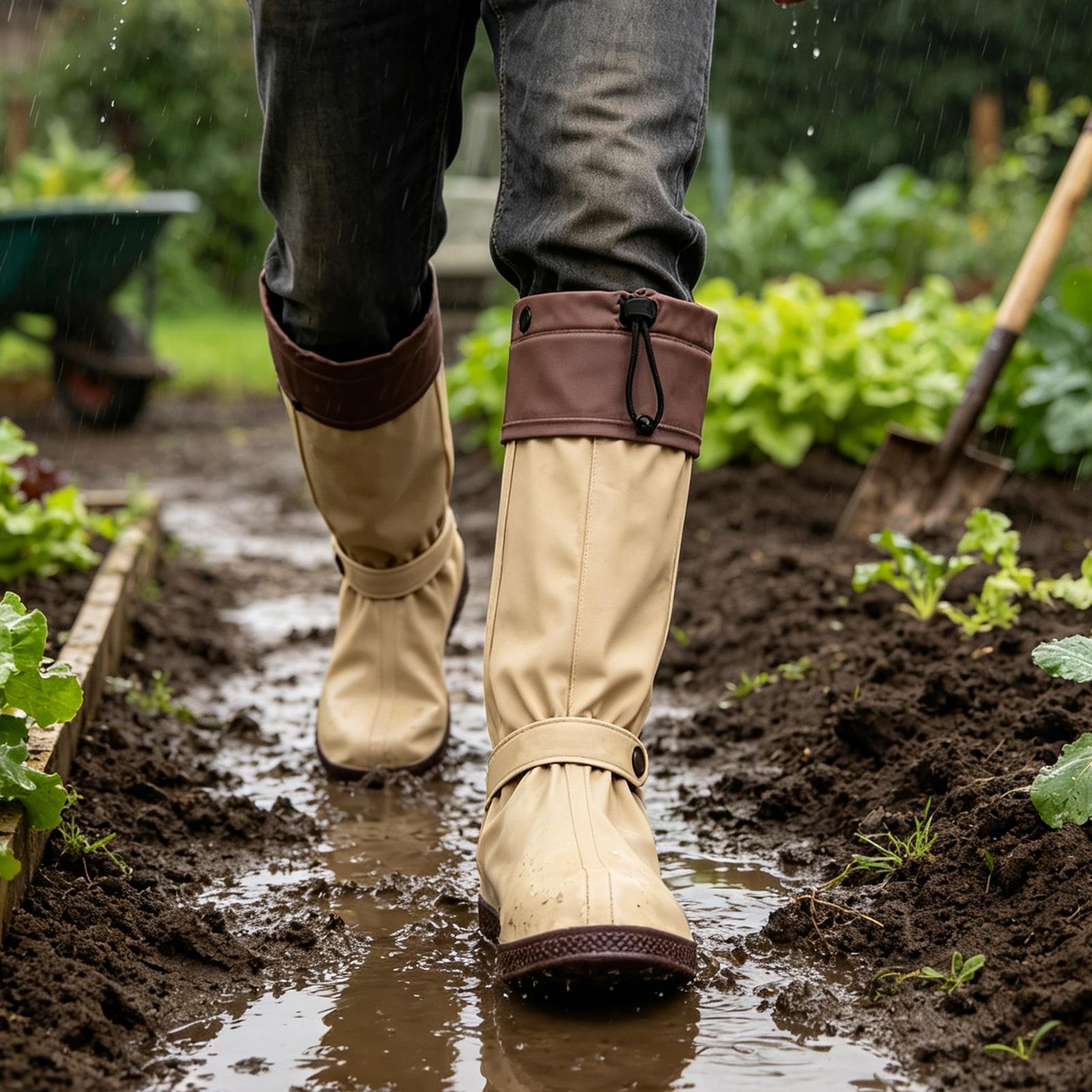 Cycling Commute In Rain - Regenoverschoenen, herbruikbaar, opvouwbaar, waterdicht, hoge modellen,