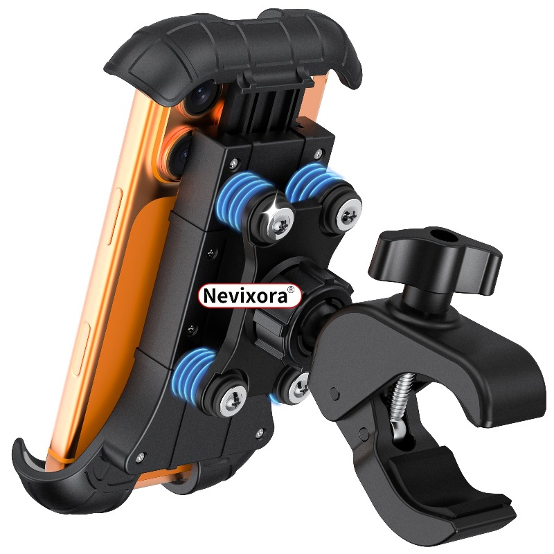 Commuter Bike Lock - Anti-vibratie motorfiets telefoonhouder, cameravriendelijk, anti-shake fietsstuurhouder